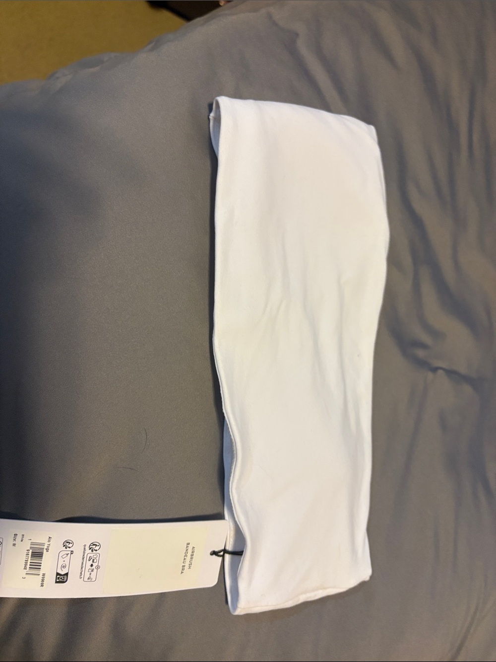 ALO Yoga White Stretch Bandeau Top